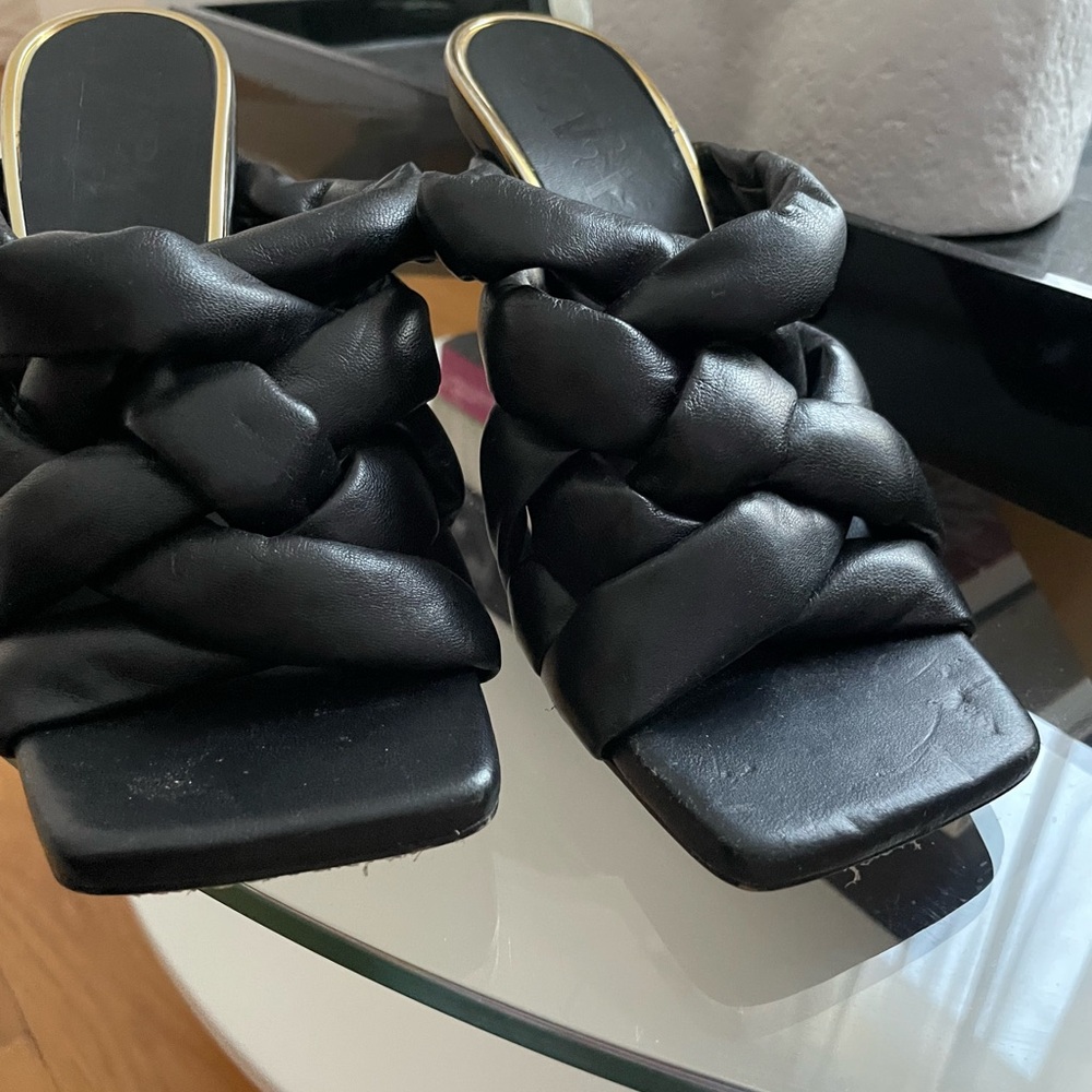 Zara. Sexy Black Braided Heel Sandals
